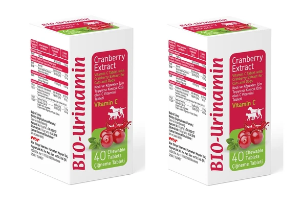 Bio PetActive Bio-Urinamin Kedi ve Köpekler İçin İdrar Yolu Sağlığı 40 Tablet 12 Gr. X 2 Adet ürün görseli 1