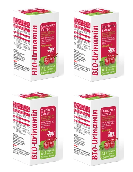 Bio PetActive Bio-Urinamin Kedi ve Köpekler İçin İdrar Yolu Sağlığı 40 Tablet 12 Gr. X 4 Adet ürün görseli 1