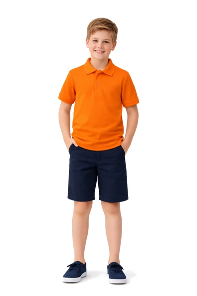 Erkek Kız Çocuk Polo Yaka Kısa Kollu Tişört BGL-ST05505 ürün görseli 1