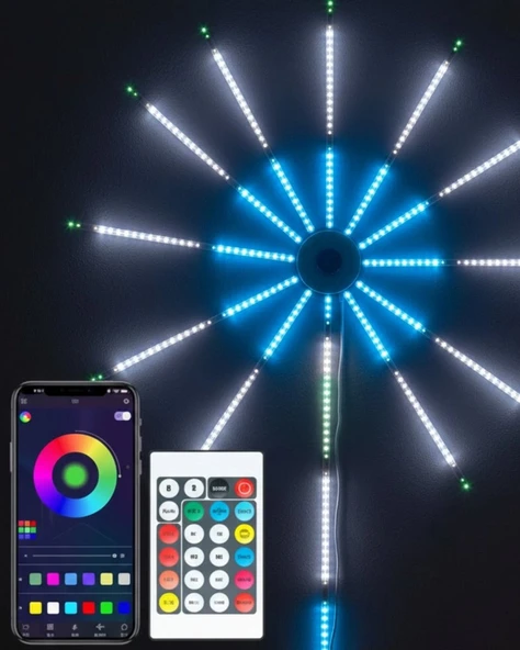 Rgb Led Duvar Dekoru Sökülebilir Kollu H.ai Fişek Işık Sistemi ürün görseli 1