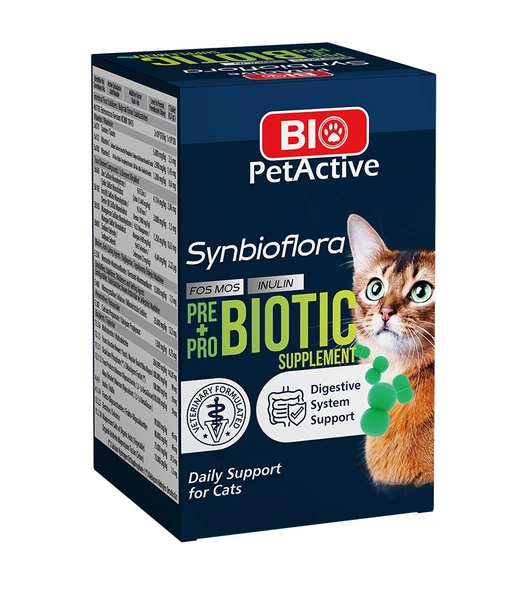 Bio PetActive Synbioflora Kediler İçin Probiotic Sindirim Sistemini Destekleyen 60 Tablet 30 Gr. ürün görseli 1