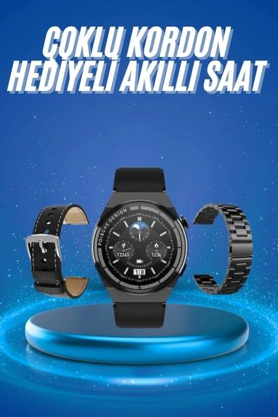 Çoklu Kordon Hediyeli Akıllı Saat Çağrı Cevaplama Müzik Dinleme Dokunmatik Ekran ürün görseli 1