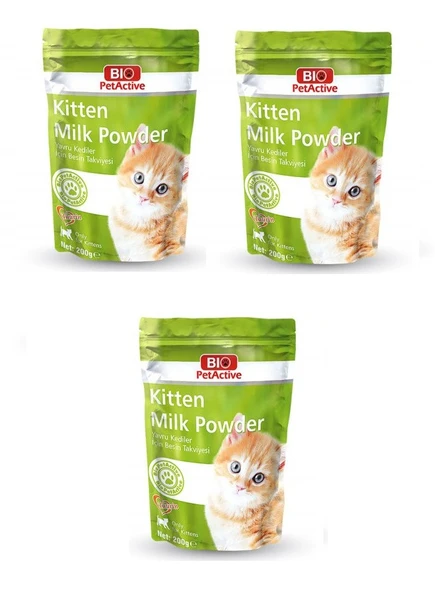 Bio PetActive Kitten Milk Powder Yavru Kedi Süt Tozu 200 Gr. X 3 Adet ürün görseli 1