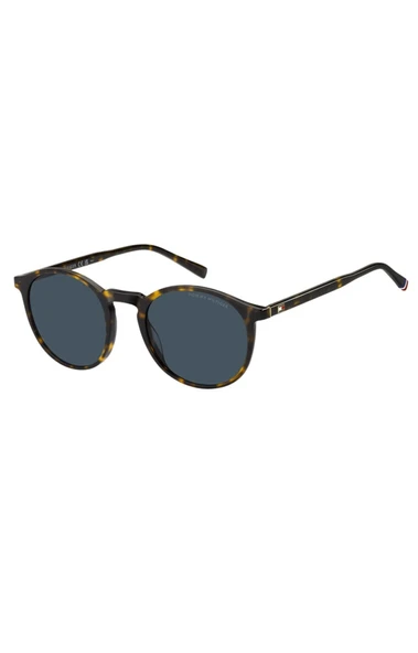 Tommy Hilfiger Erkek Yuvarlak Asetat Güneş Gözlüğü Havana Çerçeve Füme Cam UV400 koruma 51mm TH 2267/S ürün görseli 1