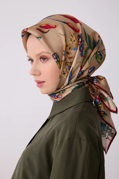 Obje Desen İpek Twill Eşarp  - 2026 İlkbahar-Yaz (T)  4320 ürün görseli 1