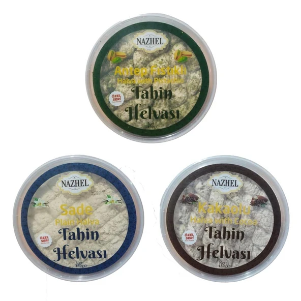 NAZHEL Karışık Helva Resitali(Sade-Kakaolu-Antep Fıstıklı)450 gr. x 3 Adet ürün görseli 1
