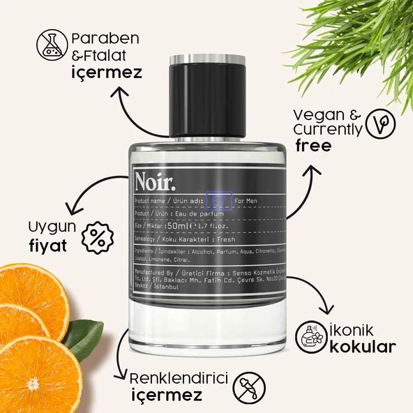 Noir. E7 Erkek EDP Parfüm 50 ML - Resim 2