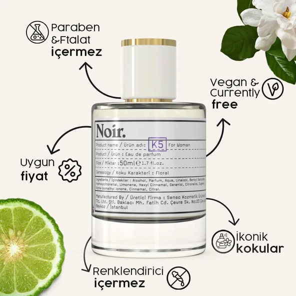Noir. K5 Kadın EDP Parfüm 50 ML - Resim 2
