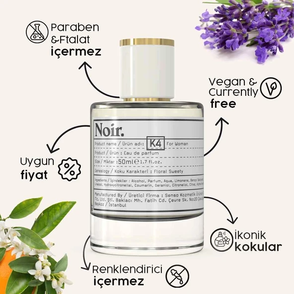 Noir. K4 Kadın EDP Parfüm 50 ML - Resim 2