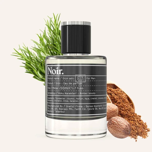 Noir. E3 Erkek EDP Parfüm 50 ML ürün görseli 1
