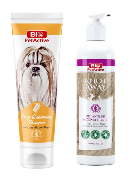 Bio PetActive Easy Grooming Uzun Tüylü Köpek Şampuanı 250 ML + Knot Away Kıtık Açıcı Krem 2 Li Set ürün görseli 1