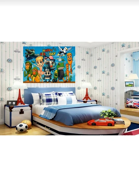Tung Tung Tung Sahur Temalı Doğum Günü Temalı Kişiye Özel Isimli 70x100 Cm Ölçüsünde Branda Afiş ürün görseli 1
