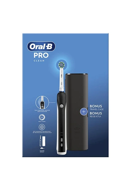 Oral-B Pro Clean Siyah Şarjlı Diş Fırçası + Seyahat Kabı ürün görseli 1
