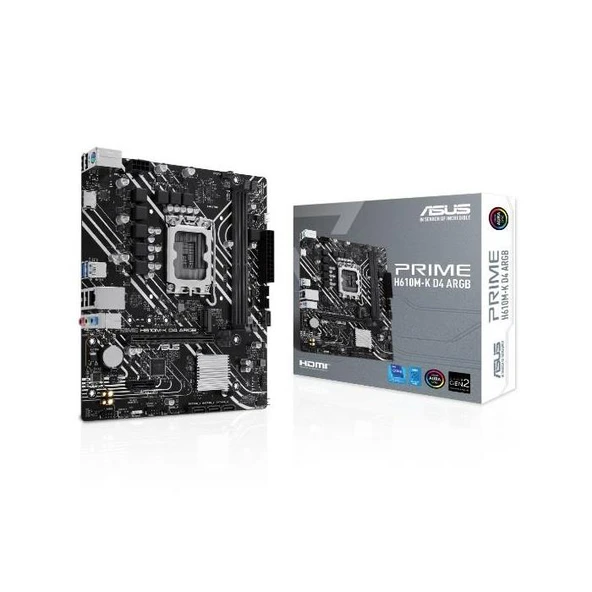 ASUS PRIME H610M-K D4 ARGB DDR4 HDMI PCIE 3.0 1700P MATX ürün görseli 1