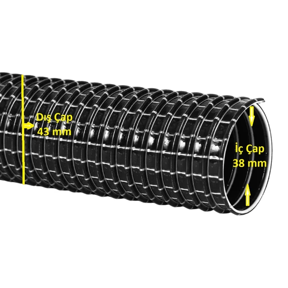 srfn ticaret (3 Metre) 38 mm Çaplı Ev-Ofis-Endüstriyel ve Ticari Süpürgeler Için Çelik Telli Hortum ürün görseli 1