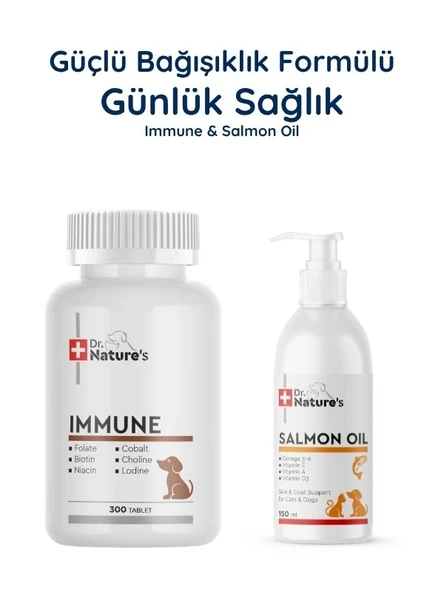 Köpek Immune Multivitamin 300 Tablet + Somon Yağı Omega 3 Seti – Bağışıklık ve Deri Tüy Destek Paket ürün görseli 1