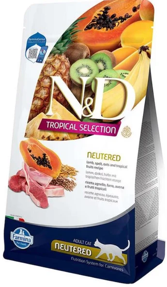 ND Tropical Selection Kuzu Etli Kısırlaştırılmış Yetişkin Kedi Maması 4+1 Kg ürün görseli 1