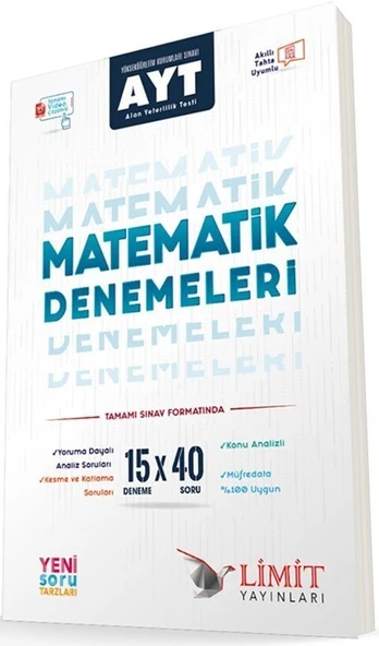 AYT Matematik 15x40 Video Çözümlü Denemeleri Limit Yayınları ürün görseli 1