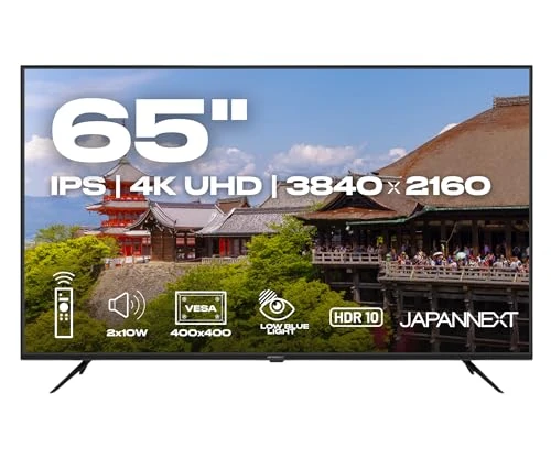JapanNext Geniş Format Monitör 65" IPS 4K UHD (3840x2160) | Entegre Hoparlörler (10W x2) | G-Sync/FreeSync | JN-IPS65U ürün görseli 1
