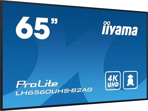 iiyama Prolite LH6560UHS-B2AG 164cm 64,5" Dijital Tabela Ekranı VA LED Panel 4K UHD HDMI Ses Çıkışı USB2.0 RS-232c RJ45 Medya Oynatıcı Android 11 İşletim Sistemi WiFi 7/24 siyah ürün görseli 1