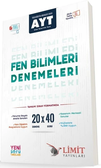 AYT Fen Bilimleri 20 x 40 Denemeleri Limit Yayınları ürün görseli 1