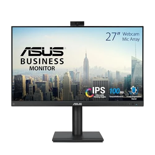 ASUS Business BE279QFK - 27 inç Full HD monitör - 16:9 IPS panel, 100Hz, 1920x1080 - EPEAT Gold, ergonomik, pivot, web kamerası, mikrofon - DP, HDMI, D-Sub - çerçevesiz, mini PC eklentisi, hoparlör ürün görseli 1