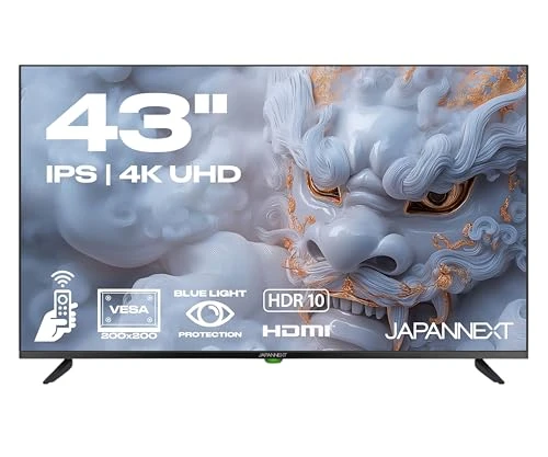 JapanNext geniş format monitör 43" IPS 4K UHD (3840x2160) | Entegre hoparlörler (8W x2) | G-Sync/FreeSync | JN-i432TUR ürün görseli 1