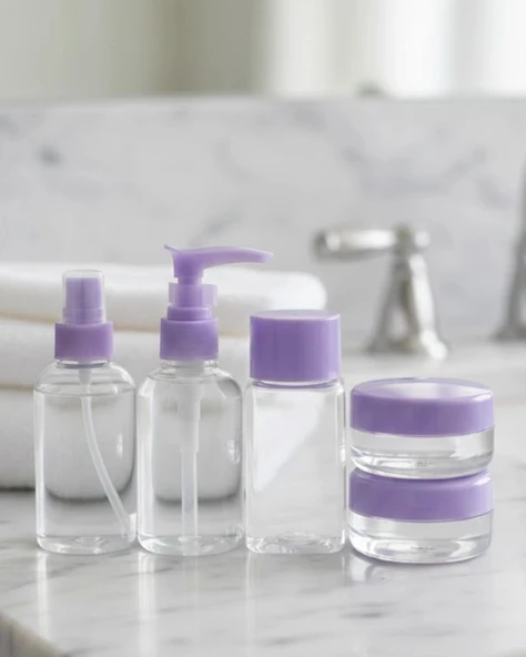 Seyahat İçin 5’li Şeffaf Kozmetik Şişe Seti 30 Ml ürün görseli 1