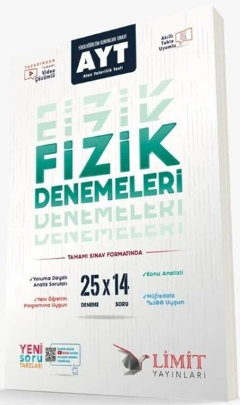 AYT Fizik 25 x 14 Denemeleri Limit Yayınları ürün görseli 1