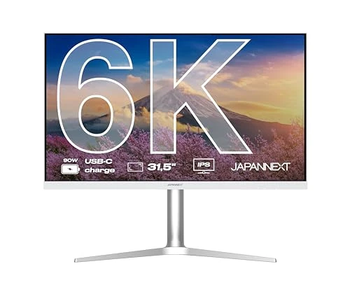 JapanNext Monitör 32" IPS 6K (6016x3384) Beyaz | HDR | USB-C şarj (90 W) Yükseklik ve eğim ayarlanabilir (HSP) Entegre hoparlörler | sRGB %100 G-Sync/FreeSync | JN-IPS326K-HSPC9 ürün görseli 1