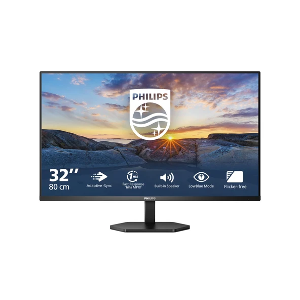 Philips 32E1N3100LA - 32 inç Full HD monitör, dahili Hoparlör, eğilebilir (1920x1080, VGA, HMDI 1.4) siyah ürün görseli 1