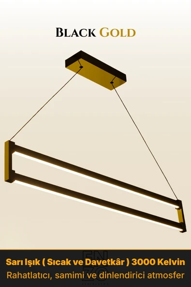 Orion Gold 3000K Lineer LED Sarkıt Avize – Kumandalı Dim Edilebilir – Aşağı Işık ürün görseli 1