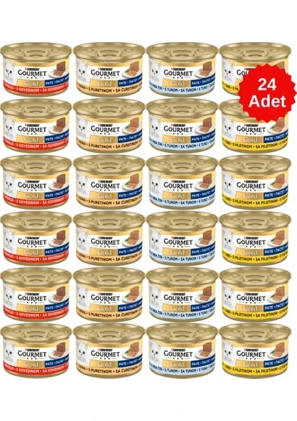 Gourmet Gold Karışık Kıyılmış Konserve Kedi Maması 24x85gr ürün görseli 1