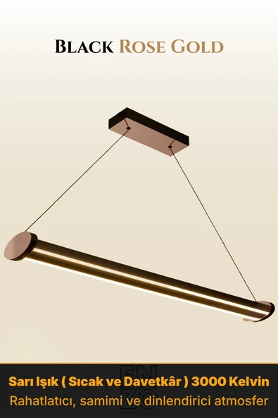 Mira Rose Gold 3000K Lineer LED Sarkıt Avize – Kumandalı Dim Edilebilir – Aşağı Işık ürün görseli 1