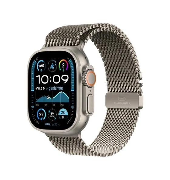Apple Watch Ultra 2 GPS + Cellular 49 MM Natürel Titanyum Kasa ve Natürel Titanyum Milano Loop Small Akıllı Saat (Apple Türkiye Garantili) Naturel ürün görseli 1