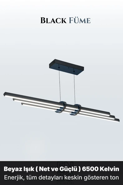 Cosmo Füme 6500K Lineer LED Sarkıt Avize – Kumandalı Dim Edilebilir – Aşağı Işık ürün görseli 1