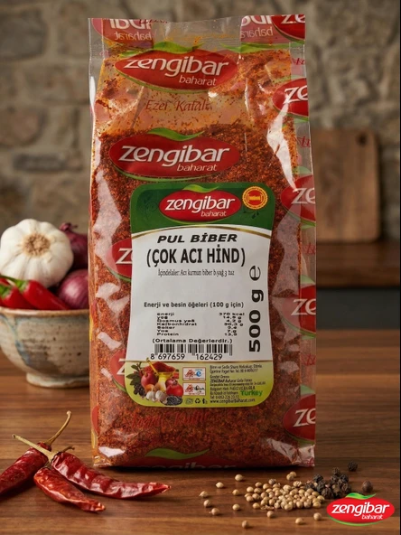 Zengibar Çok Acı Hind Pul Biber 500 gr ürün görseli 1