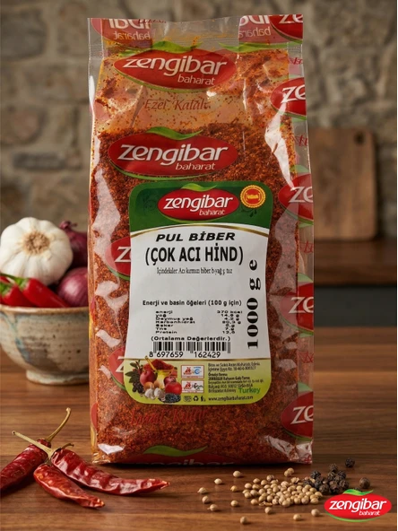 Zengibar Çok Acı Hind Pul Biber 1000 gr ürün görseli 1