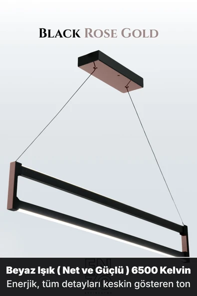 Orion Rose Gold 6500K Lineer LED Sarkıt Avize – Kumandalı Dim Edilebilir – Yukarı & Aşağı Işık ürün görseli 1