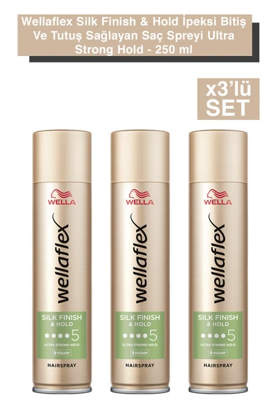 Wellaflex Saç Spreyi Flexsıble Ultra Strong Hold & Hold İpeksi Bitiş Ve Tutuş Sağlayan Saç Spreyi 250 ml 3 Adet ürün görseli 1