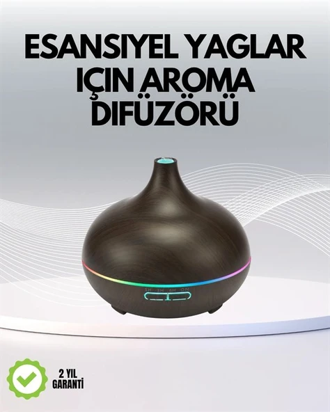 7 Renk Işıklı Ultrasonik H.a Difüzörü – Sessiz Ve Güvenli Kullanım ürün görseli 1