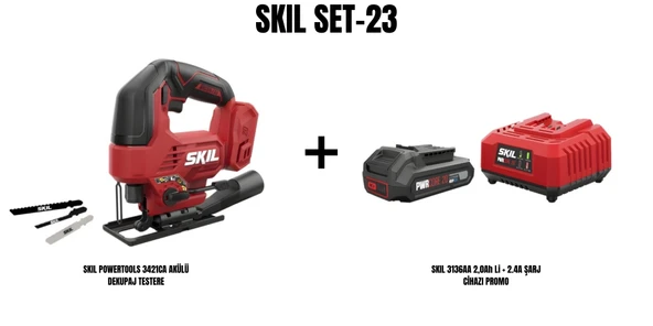 SKIL Set-23 (SKIL COMPACT 3440CA  AKÜLÜ DEKUPAJ TESTERE+SKIL 3136AA 2,0Ah Li + 2.4A ŞARJ CİHAZI PROMO) ürün görseli 1