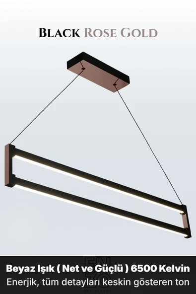 Orion Rose Gold 6500K Lineer LED Sarkıt Avize – Kumandalı Dim Edilebilir – Aşağı Işık ürün görseli 1
