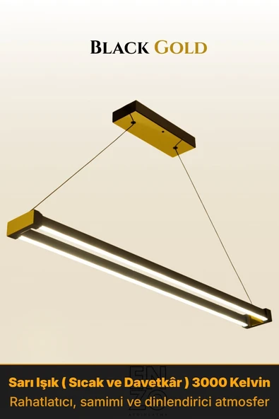 Vega Gold 3000K Lineer LED Sarkıt Avize – Kumandalı Dim Edilebilir – Aşağı Işık ürün görseli 1