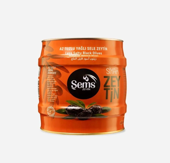 Şems Yağlı Sele Siyah Zeytin 2 Kg 321-350 Kalibre ürün görseli 1