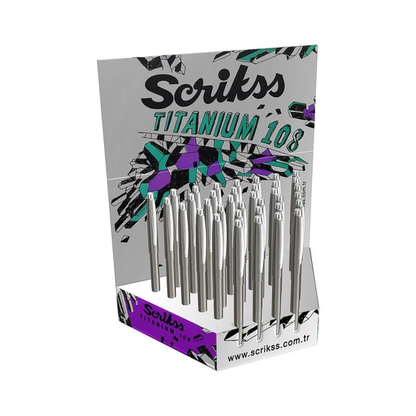 Scrikss 108 Tükenmez Kalem Titanyum T00Sbaa108T36A (36 Lı Kutu) ürün görseli 1