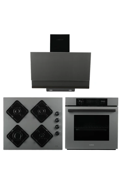 Alveus 3’lü Ankastre Set Gri Modern(3000-KLS670-MFA627) ürün görseli 1