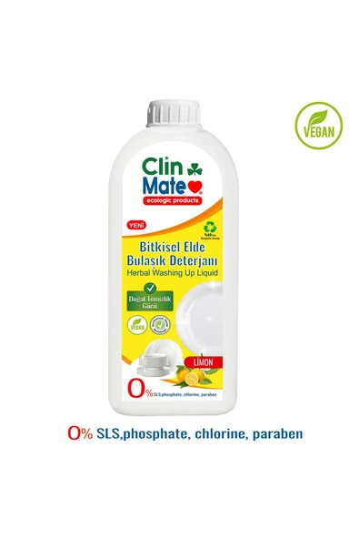 Clin Mate Bitkisel Elde Bulaşık Deterjanı Limon 750 ml ürün görseli 1