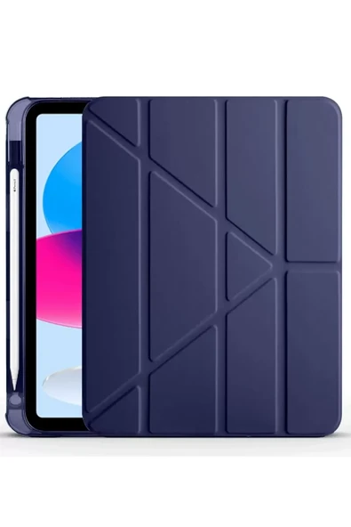 Newface Apple iPad 2022 10.9 (10.nesil) Kılıf Kalemlikli Mars Tablet Kılıfı - Lacivert ürün görseli 1
