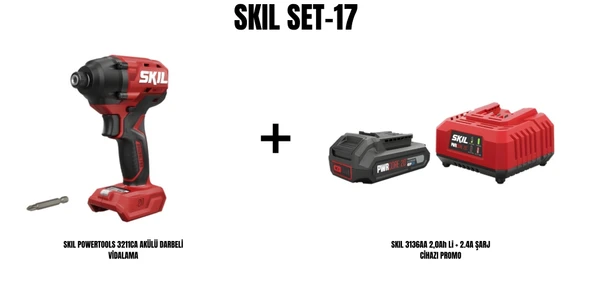 SKIL Set-17 (SKIL POWERTOOLS 3211CA AKÜLÜ DARBELİ VİDALAMA+SKIL 3136AA 2,0Ah Li + 2.4A ŞARJ CİHAZI PROMO) ürün görseli 1